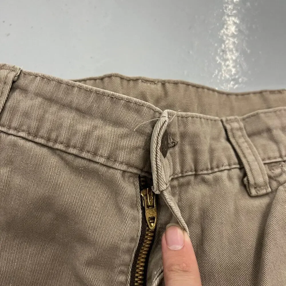 Vintage 70s Levi's Tan Flared Wide Leg Pants 34x32